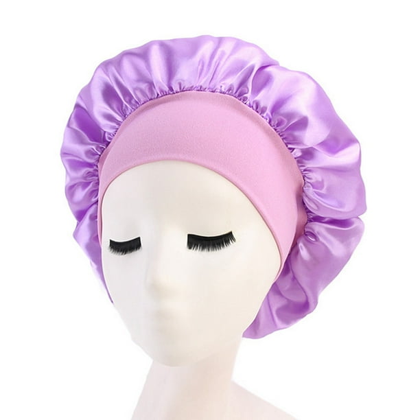 Women's Silk Satin Night Sleep Cap Hair Bonnet Hat Head Cover Wide Band Elastic Women's Silk Satin Night Sleep Cap Hair Bonnet Hat Head Cover Wide Band Elastic